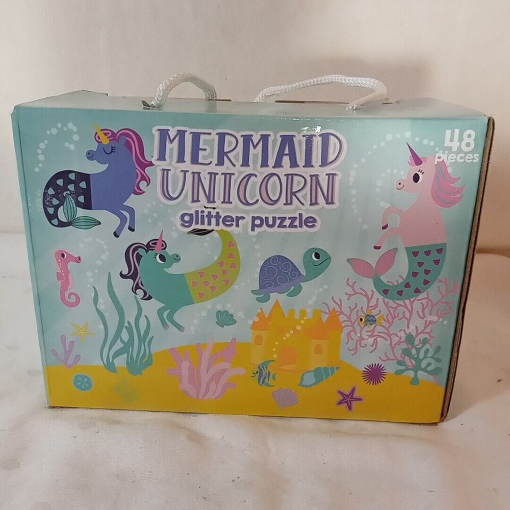 Mermaid Unicorn Glitter Puzzle 48 pcs By Horizon New